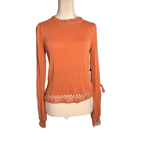 House of Harlow 1960 x REVOLVE Citrus Long Sleeve Split Sleeve Knitted Womens XS - Picture 1 of 7